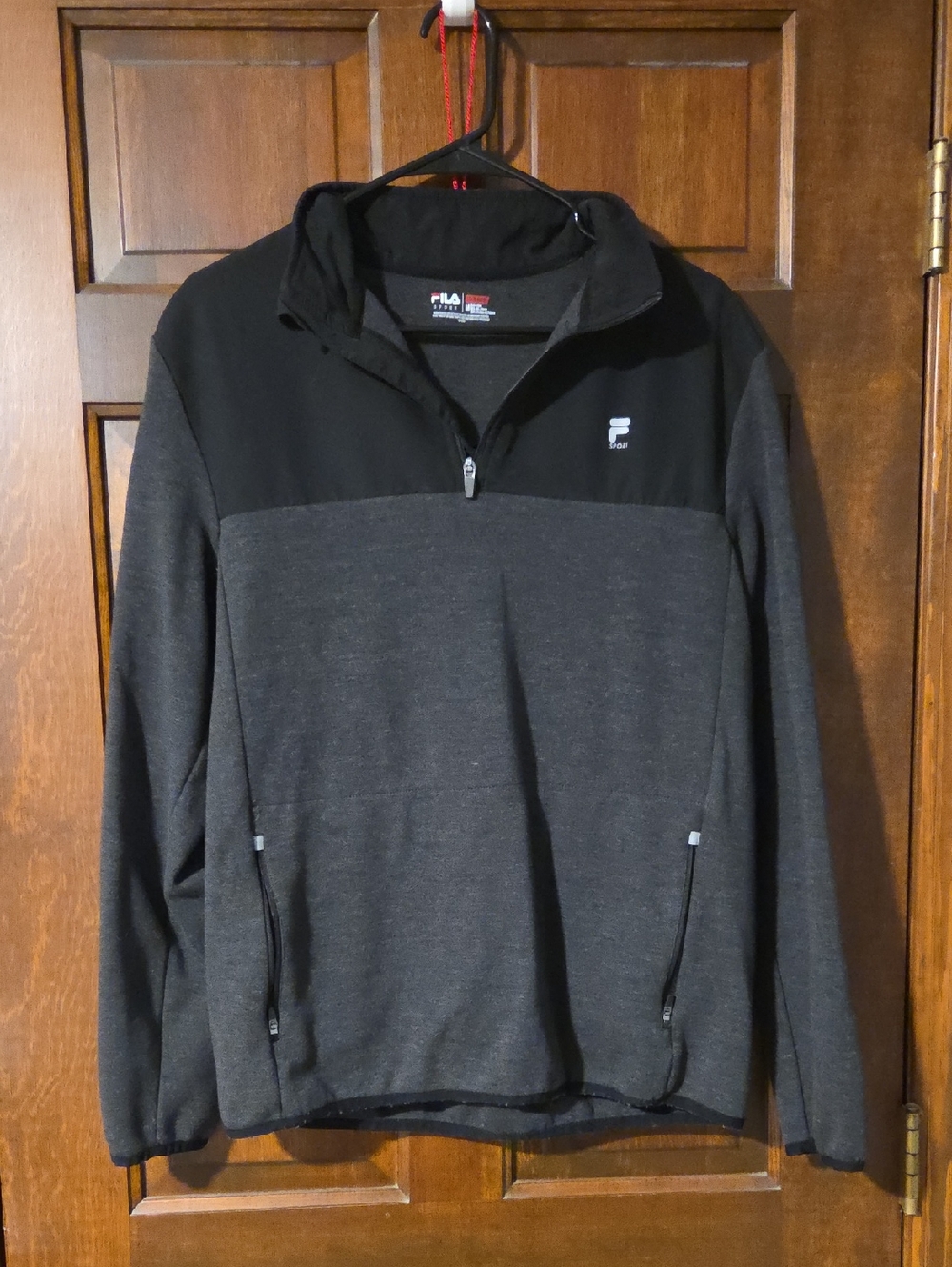 FILA Charcoal and Black Quarter-Zip Pullover